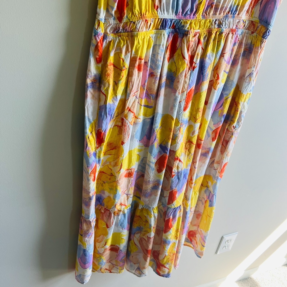 Ingrid & Isabel Maternity Size XXL Blue and Pink Floral Modern Maxi House Dress - Picture 7 of 10